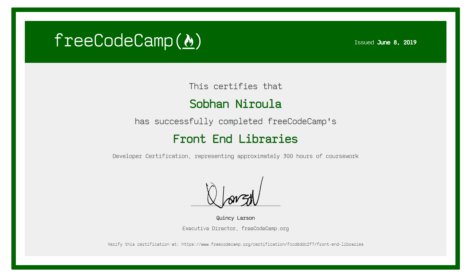 FCC Front End Course